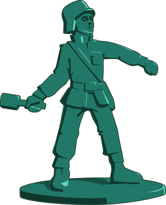 cartoon drawing of a green plastic army man